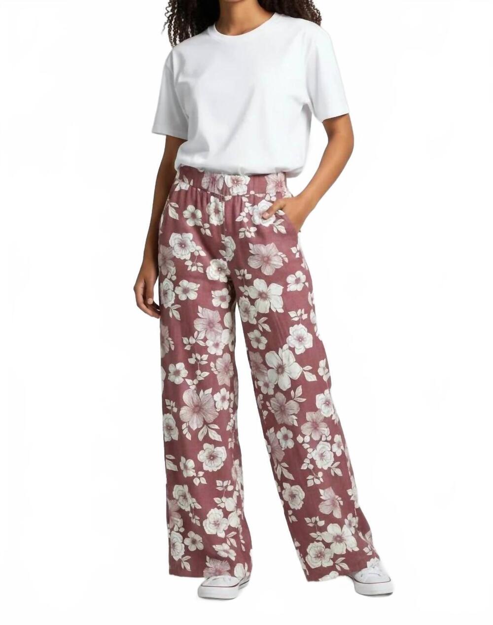 NEW DEX sfloral pant in old rose